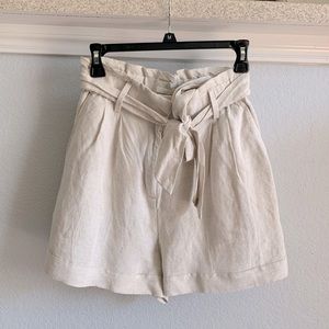 H&M Linen Blend High Waist Shorts
